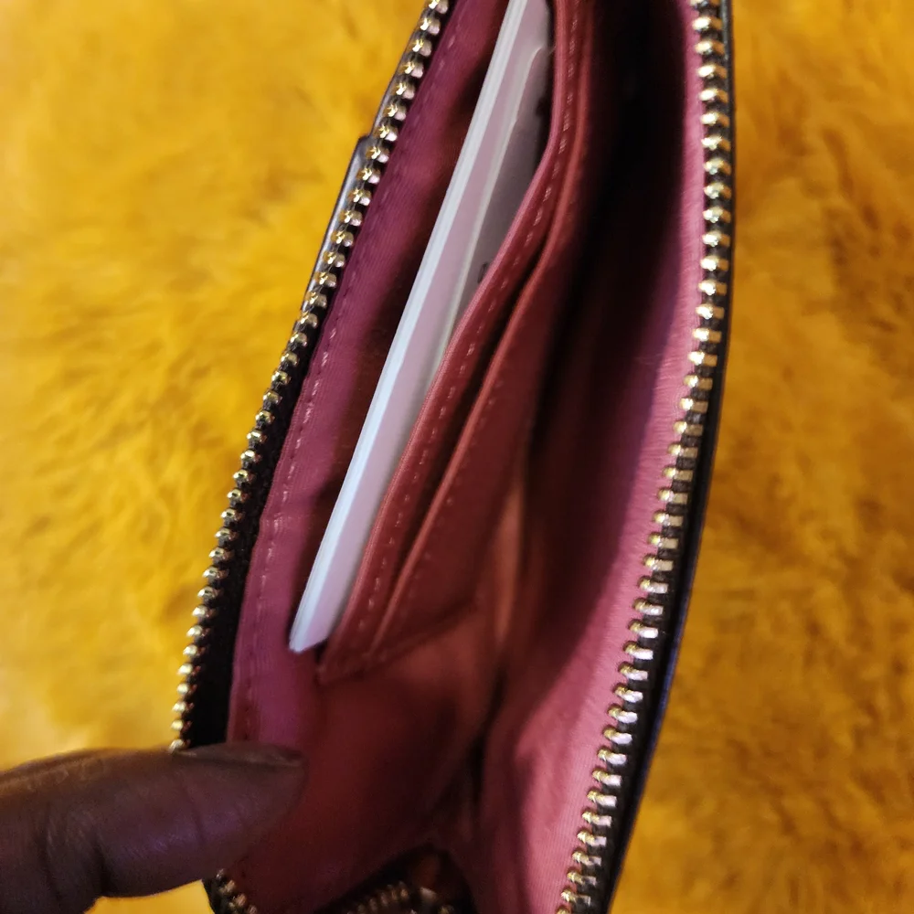 New Coach Brown and Pink Wristlet